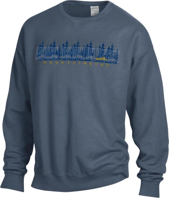 Eastern Oregon University Mountaineers Comfort Wash Garment Dyed Crewneck Sweatshirt